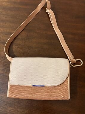 Rothy's Two-Tone Cream and Tan Crossbody Purse